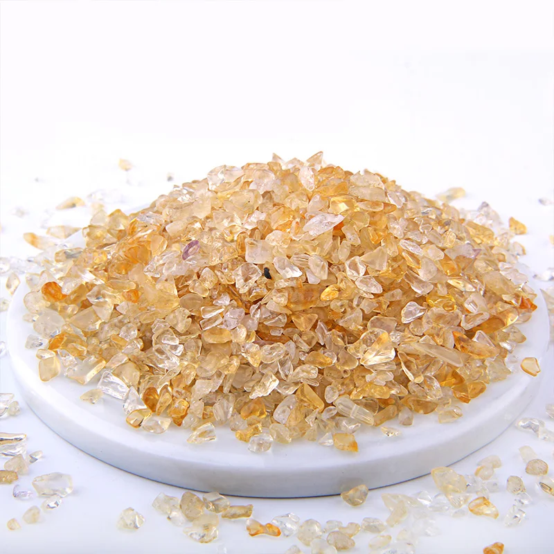 Yellow Quartz Разноцветные Бусины 3-5 мм, 20 г, 50 г, 100 г, смешанный природный гравий, кристалл, бисер, неправильный энергетический драгоценный камень, бусины для рыбного бака, бонсай, украшение - Цвет: Yellow Quartz