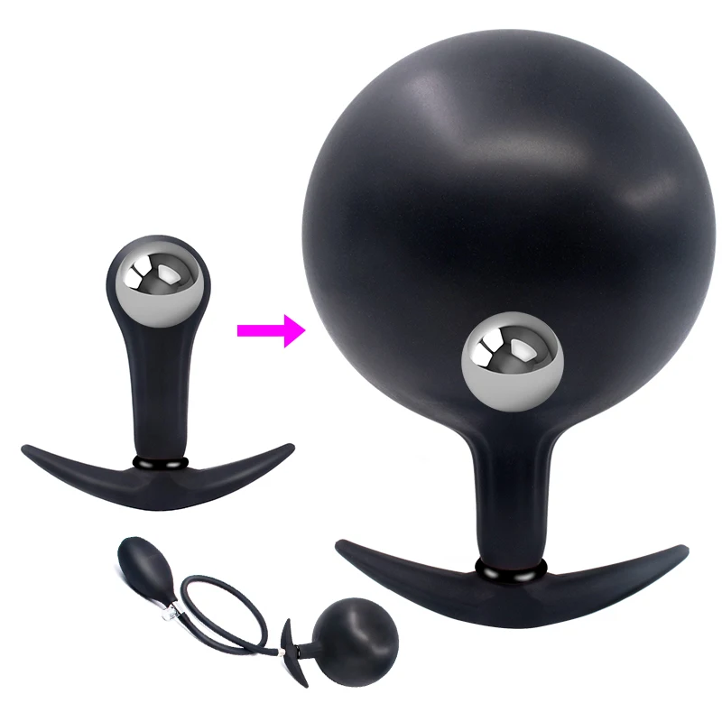 Metal Anal Balls Inflatable Butt Plug Large Tube Pussy Vaginal Decoration Adult Sex Toys For Men Women Buttplug | Красота и здоровье