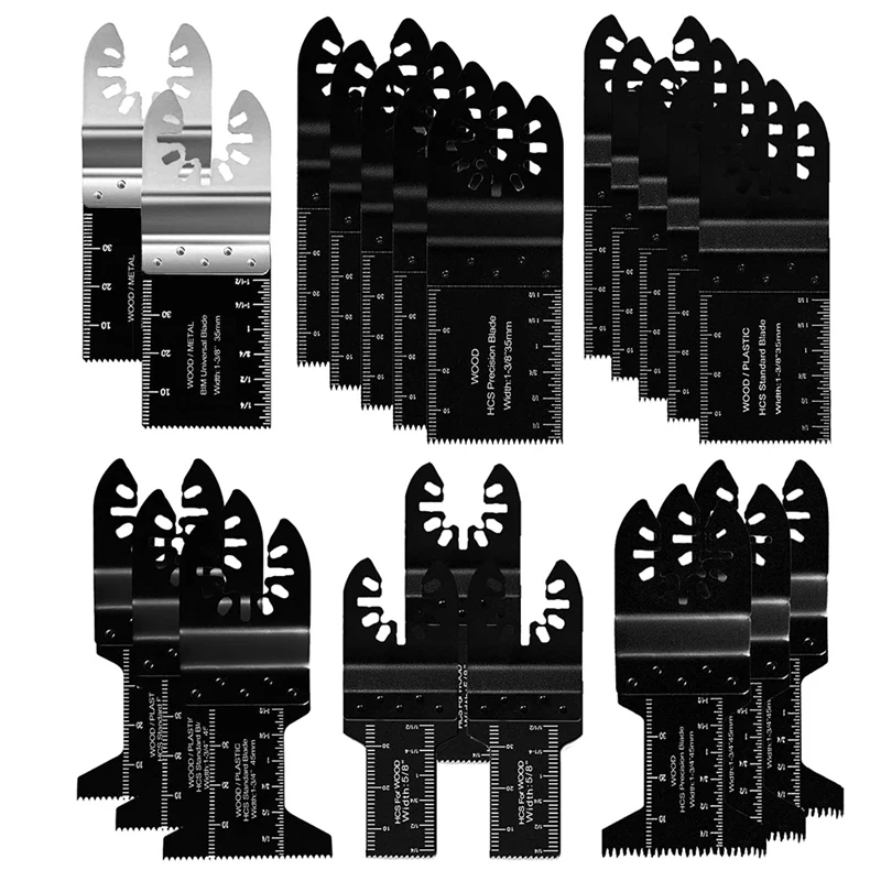 

Quality 21 Pack Multi Tool Blades Oscillating Saw Blades For Wood Plastics Metal Quick Release Oscillating Tool Blades