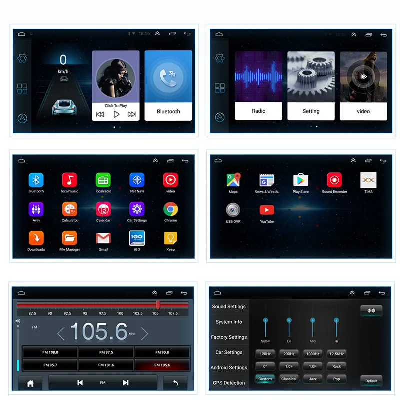 Универсальная Автомагнитола Android аудио стерео GPS навигация медиаплеер