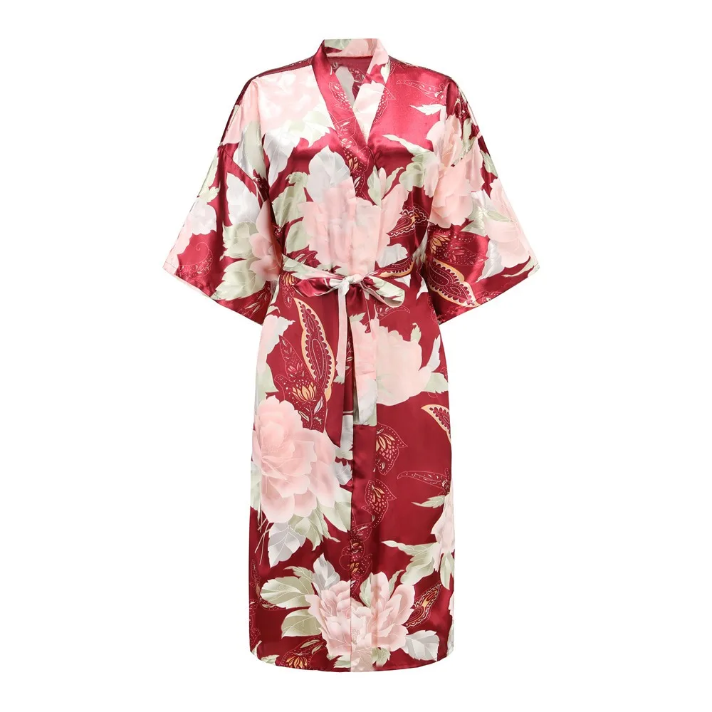 Сексуальный серый женский летний Повседневный Халат длинный халат Женская