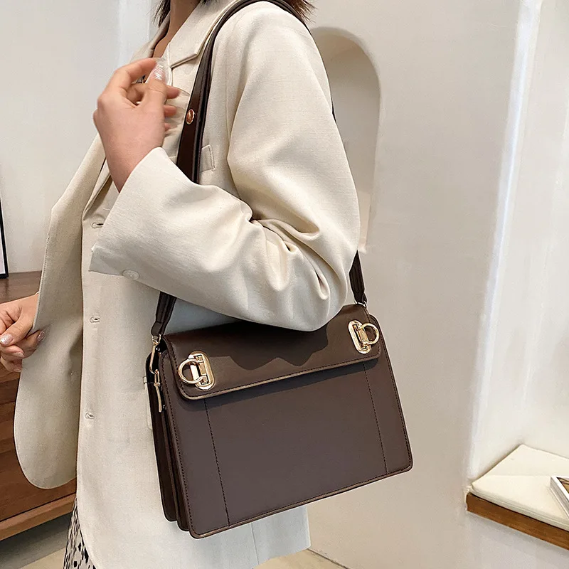 premium flap lock diagonal bag women leather small square bag clutches casual shoulder messenger pack female solid color handbag free global shipping