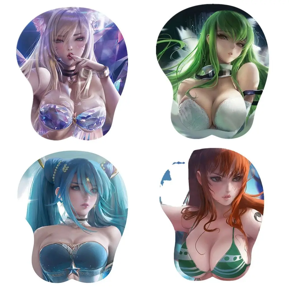 

Высококачественный 3D коврик для мыши, подставка для запястья, мягкий силикагелевый, грудь, сексуальные бедра, офисный декор, периферийный с...