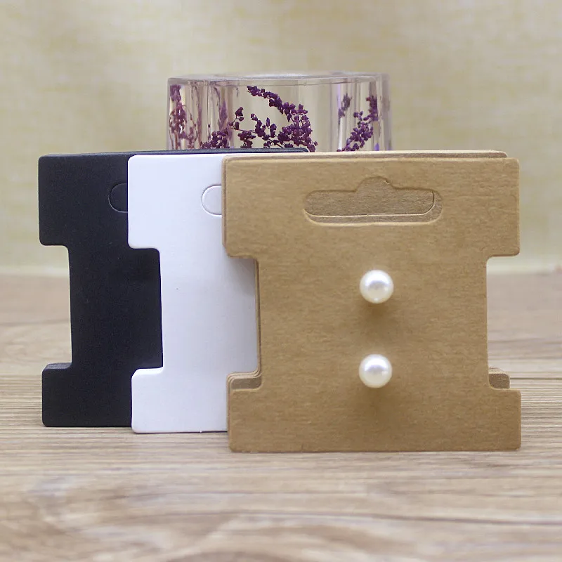 

7*7cm Zerong 50pcs blank white paper jewelry display Cards kraft hair clip card jewelry earring brooch package card