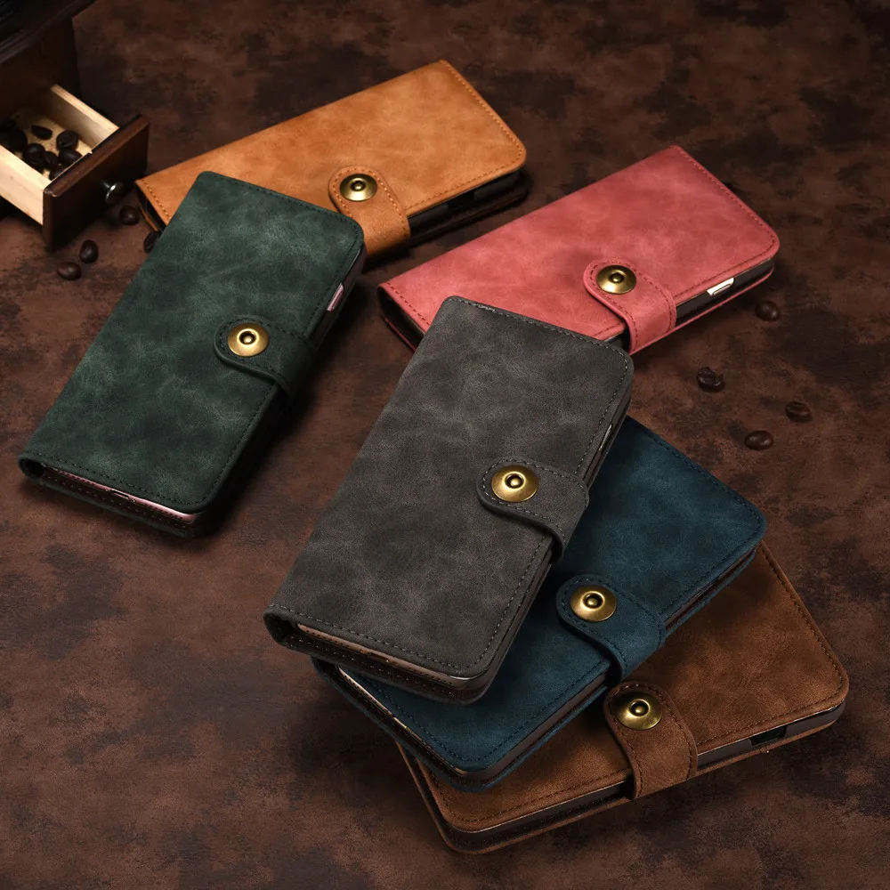 

Leather Wallet Case For iPhone SE 2020 11 Pro 7 8 6S Plus 5 5S 6 XS Max X XR Retro Magnetic Flip Cover Card Slot Flip Case