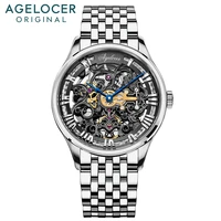agelocer original mechanical watches mens power reserve 80h skeleton watches men luxury brand hollow design 2020