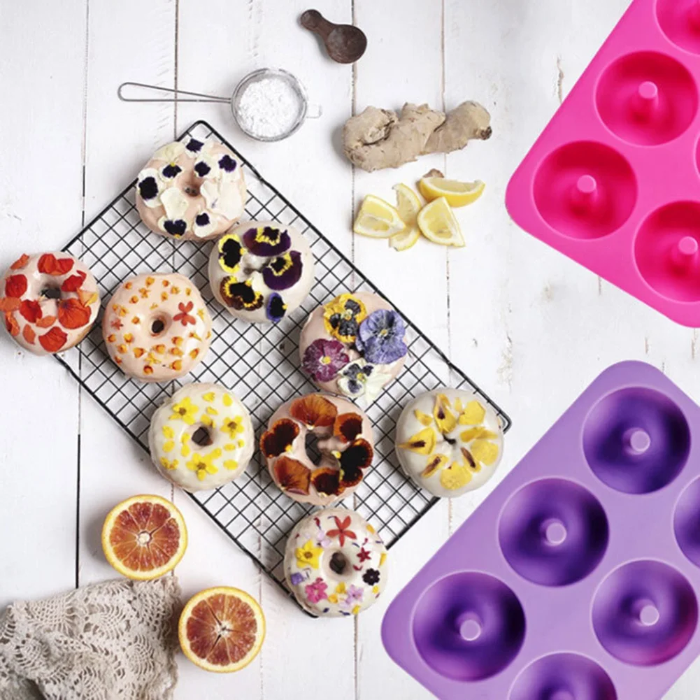 Силиконовая форма для выпечки в виде пончика 6 ячеек| |
