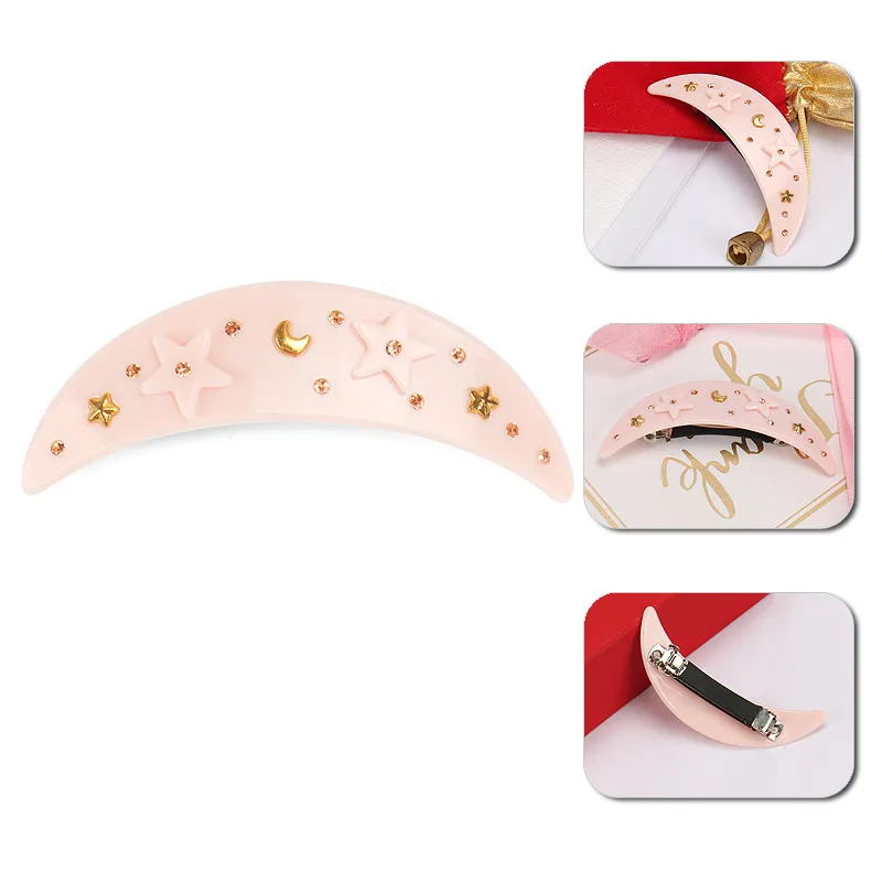 Заколка для волос в Корейском стиле с Луной и звездами Заколки девочек Милые