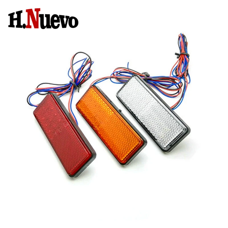 

Универсальные аксессуары для мотоцикла автомобиля грузовика прямоугольные красные светодиодные отражатели стоп светильник Светодиодный ...