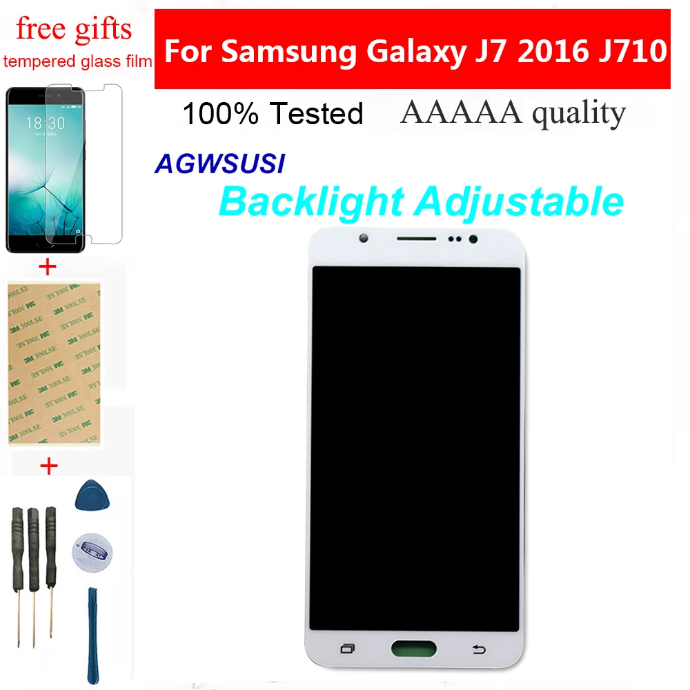 Настройка для Samsung Galaxy J7 2016 j710 J710F J710M J710MN J710H сенсорный экран дигитайзер Датчик + ЖК