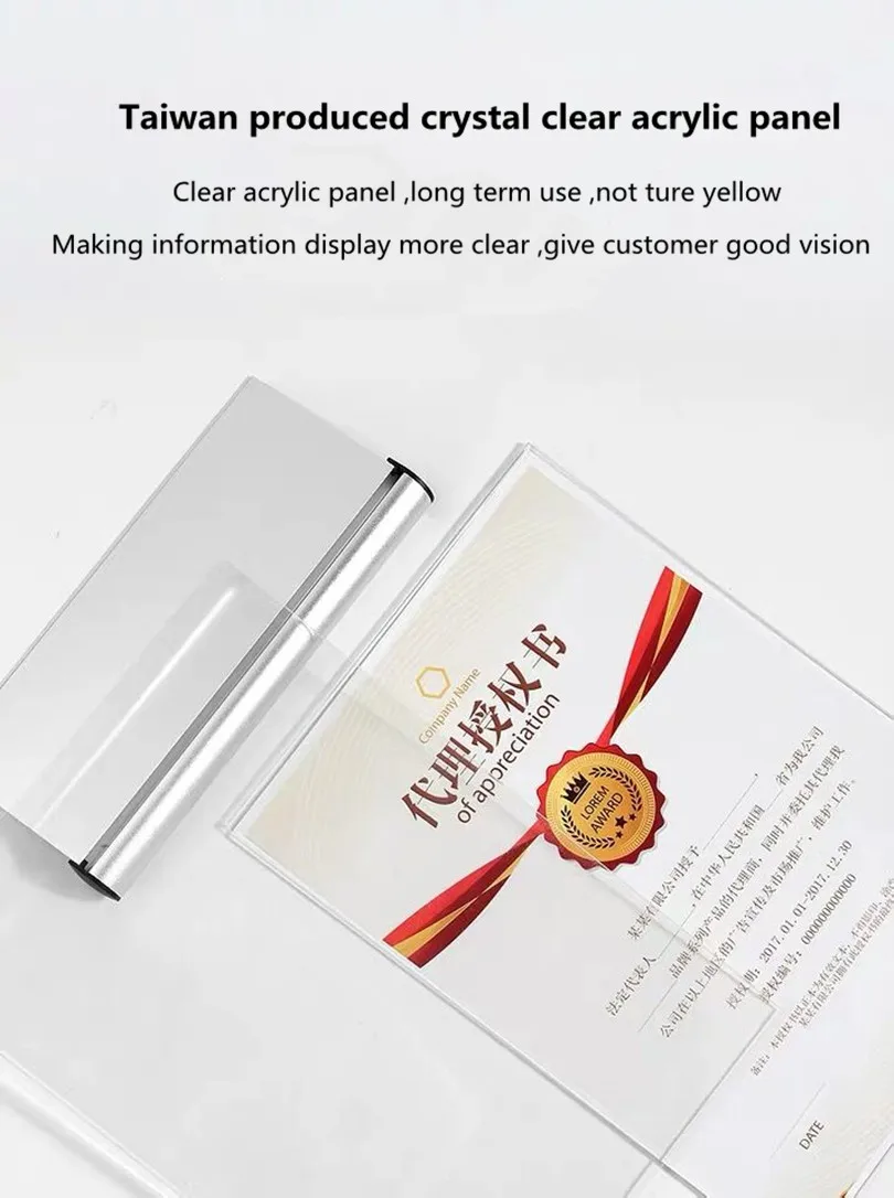 A6 столика палатки and sign acrylic menu holdersclear держатель знака с alumnum база акриловая фоторамка