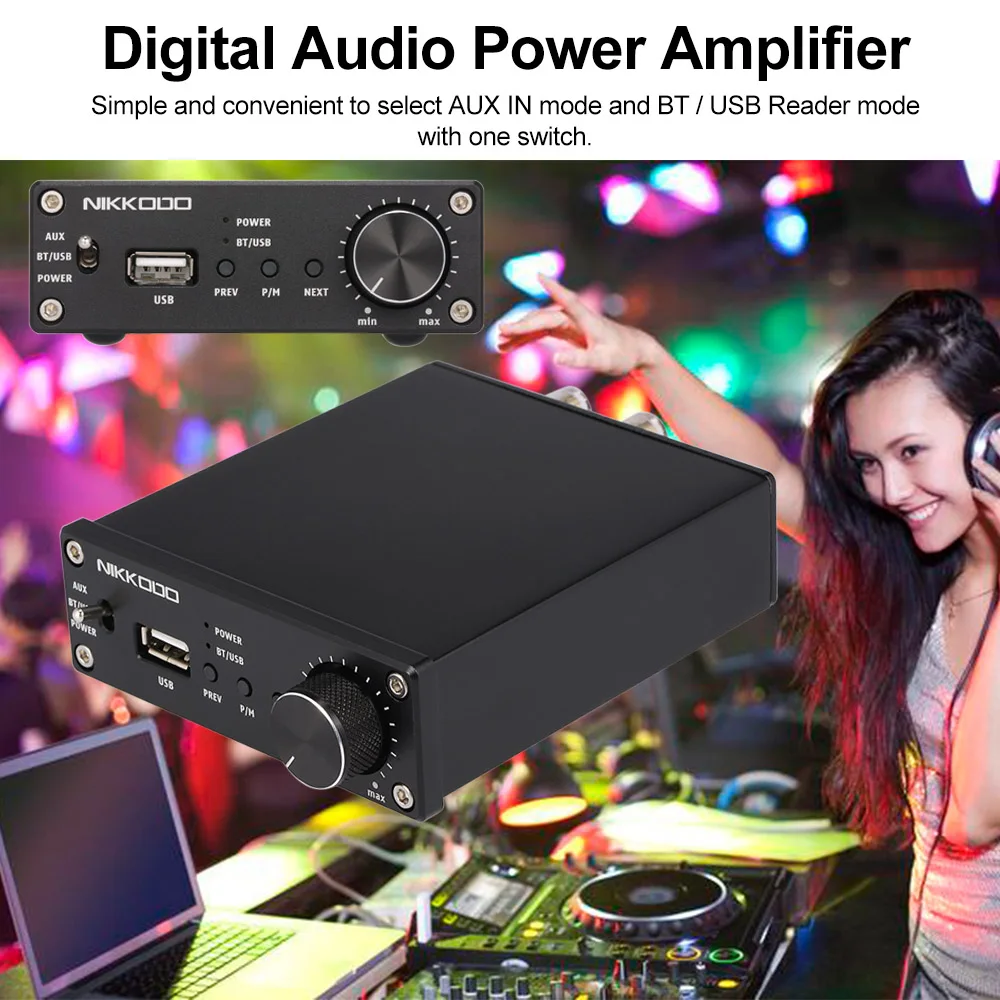 NIKKODO усилители цифровой аудио усилитель мощности BT 4 0 Мини HiFi приемник Amp