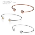 Женский браслет из серебра 925 пробы, двухцветный браслет с подвесками в европейском стиле