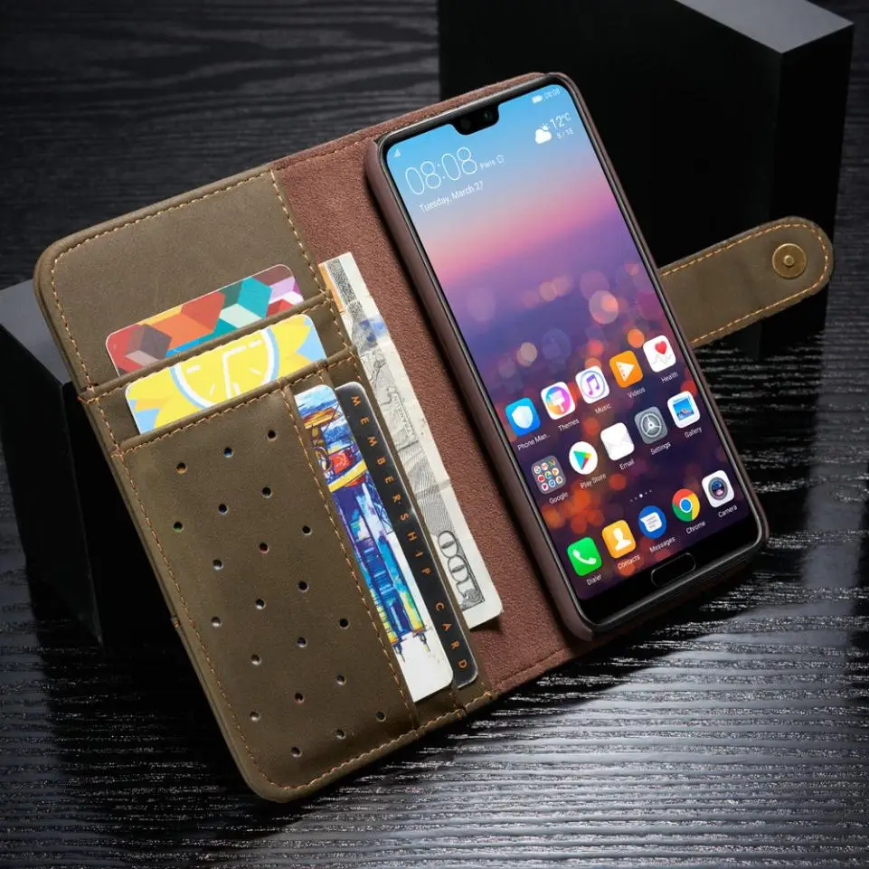 Для huawei Nova 5 5i 4e 3E mate 20 P20 P30 Pro Lite Топ Бизнес Флип кожаный чехол подставка для