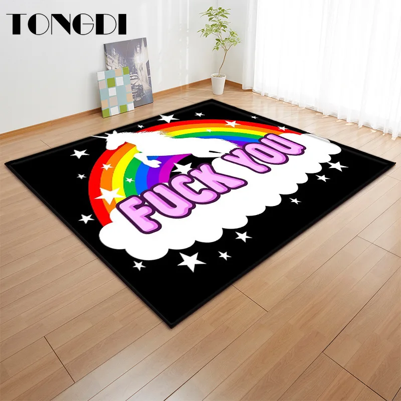 Детский нескользящий коврик TONGDI элегантный художественный с милым принтом