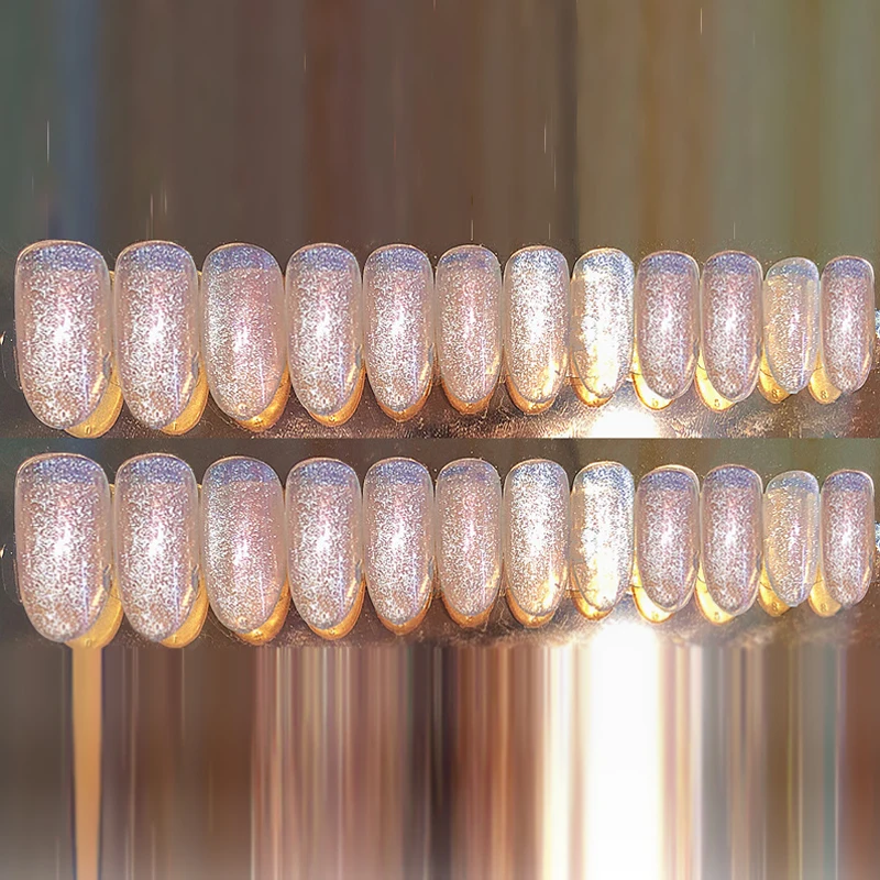 

24pcs Fake Nails Press On Nails Amethyst Cat's Eye Wear-Resistant Nail Stickers Finished Nail Stickers With Glue TO