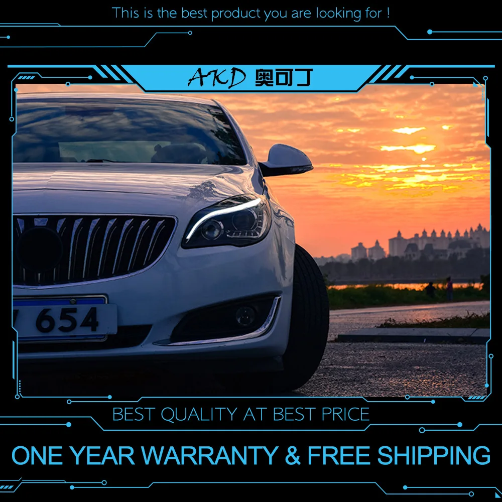 AKD тюнинг автомобильных фар для Buick Opel Regal 2014 2015 светодиодные фары DRL ходовые огни Bi