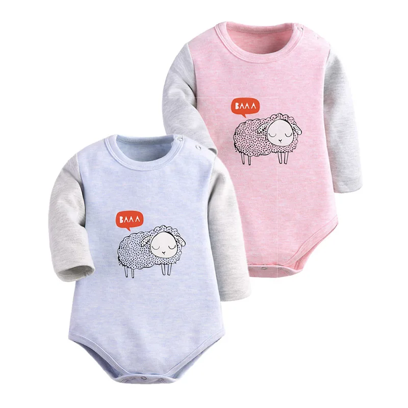 Baby Bodysuits 2 Pieces Girl And Boy Cotton Clothes Autumn Long Sleeve Warm New born baby Ropa Cartoon Style | Мать и ребенок