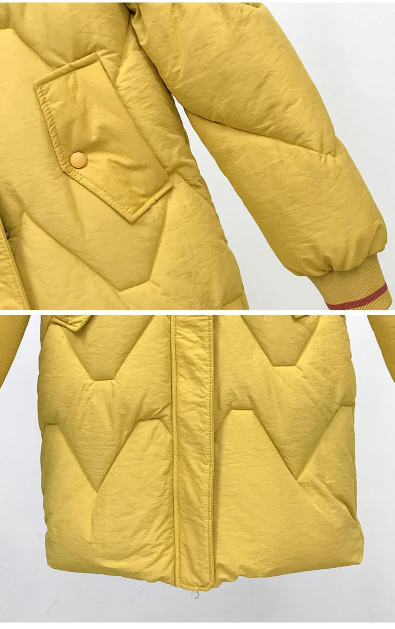 

Tide New Winter Loose Long Section Of Thick Fur Collar Down Cotton Jacket Hooded Jacket High Quality Coat