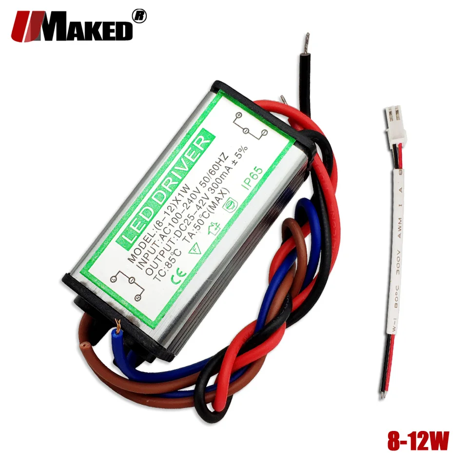 5 шт. светодиодный драйвер 8 12x1W Водонепроницаемый IP67 1W3W мощный источник питания
