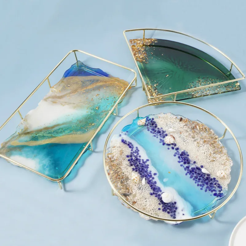 Новый супер большой треугольный лоток силиконовая форма жидкий художник круглая