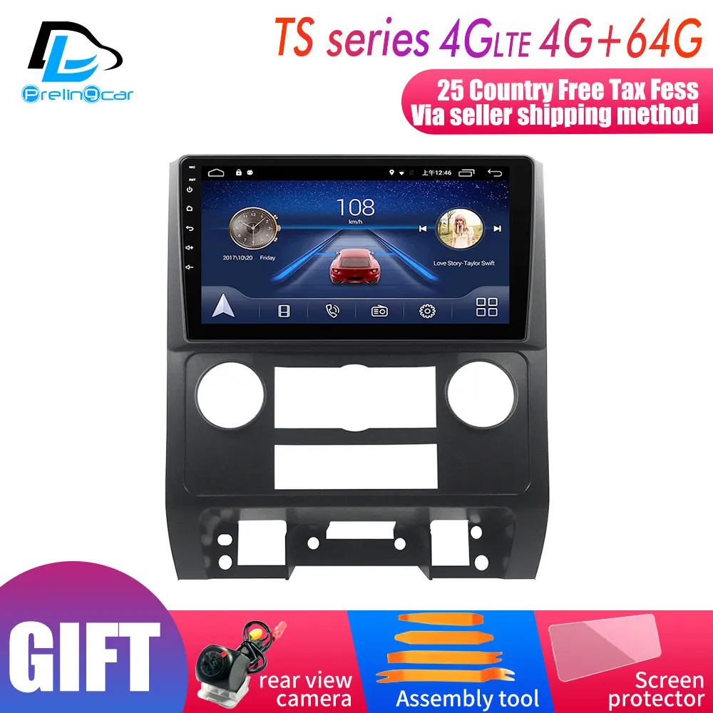 TS player 4G64G Android 9,0 автомобильный DVD gps стерео аудио навигационная система для Ford Северная Америка escape kuga 2007-2012 mazda tribo - Цвет: TS player 4G64G