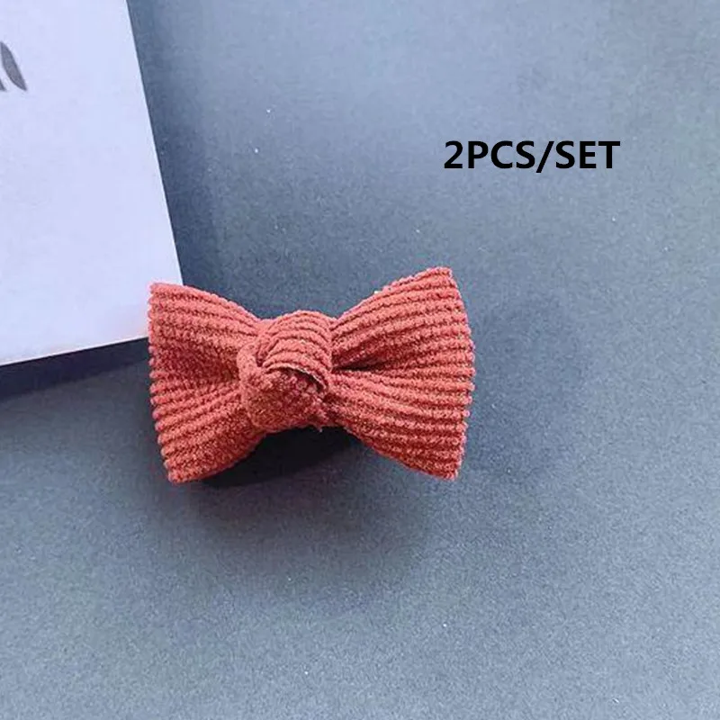 ORANGE-2PCS 2/14 шт. детские вельветовые 4,5 см заколки для волос резинки Заколки для волос для девочек, детей дошкольного возраста, женские аксессуары для волос - Цвет: ORANGE-2PCS