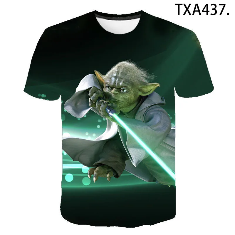 Детские летние футболки Yoda с 3D принтом из фильма Звездные войны для мальчиков и