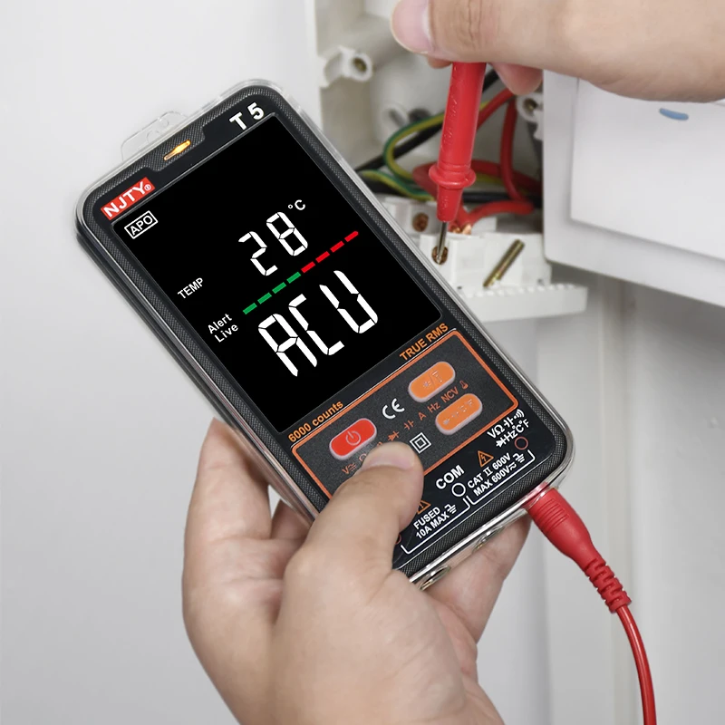 T5 Professional Digital Multimeter AC DC Voltage Detector Indicator Electrician Tools ESR Voltmeter Ohm Capacitance Meter Tester |