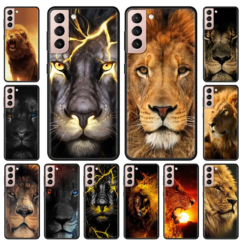 

King Tiger Lion Silicone Phone Case Cover for Samsung Galaxy S21 S20 Ultra S10 Lite S9 S8 Plus S20 FE S10e Soft TPU Funda Coque