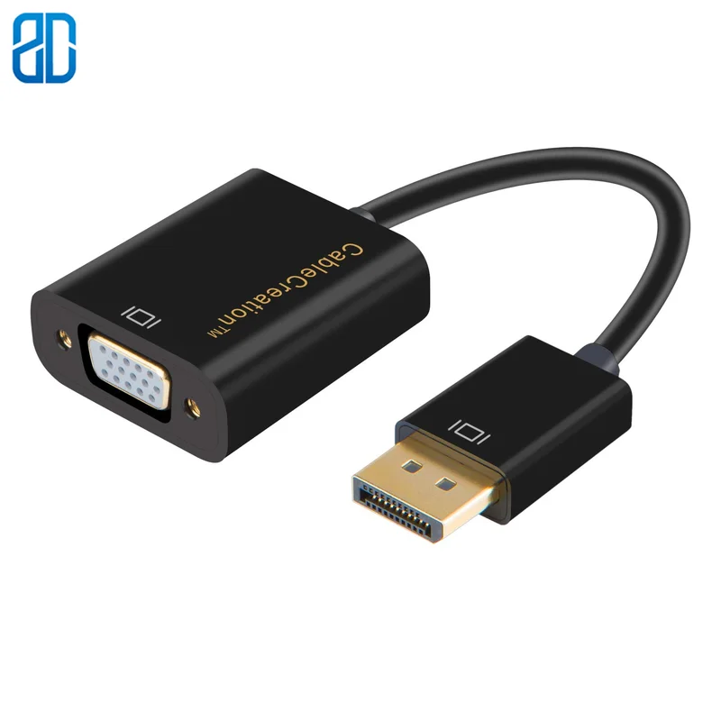 Переходник DP к VGA DisplayPort стандартный переходник мама черного/белого цвета|Кабели