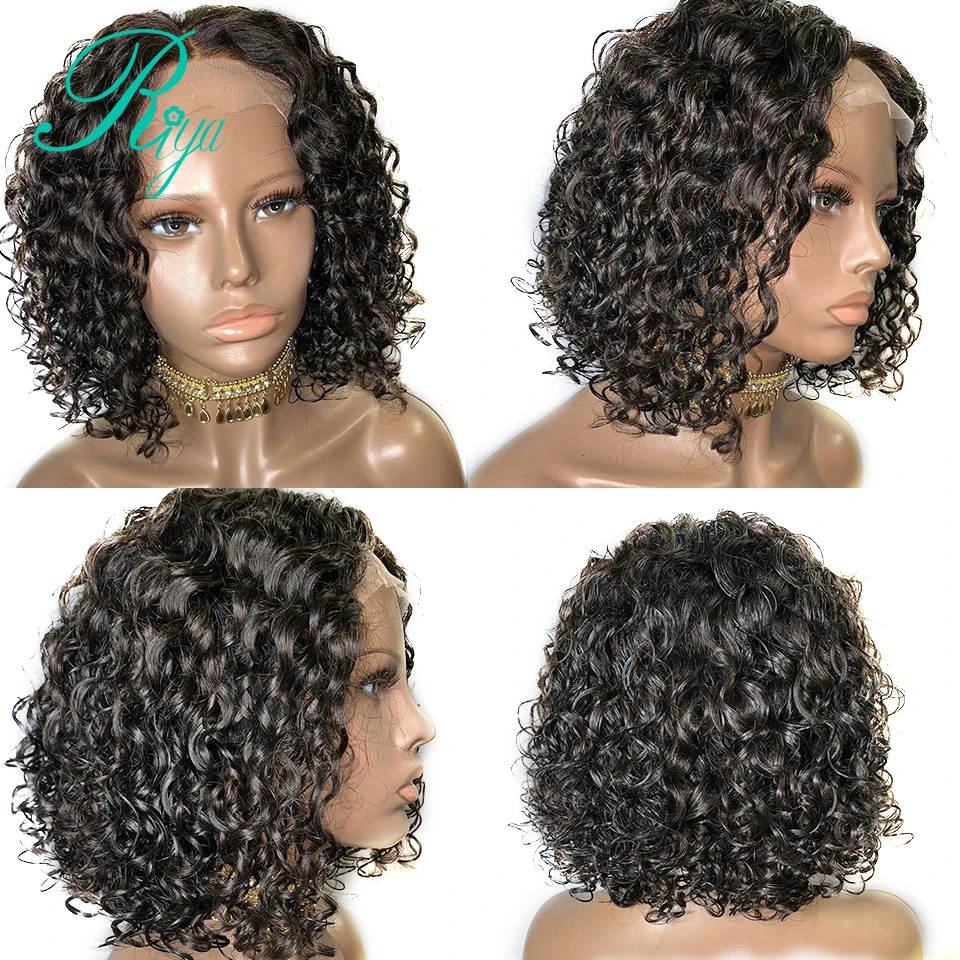 13X4 невидимый Pixie короткий Боб с тупым кружевным фронтом человеческих волос