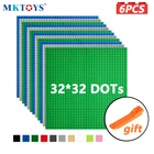 Базовые пластины MKTOYS 32x32, набор из 6 классических кирпичей, 10x10 дюймов 25x25 см, совместимы со всеми основными брендами