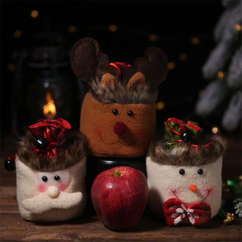 

1 шт., новогодние подарочные пакеты на шнурке для украшения ёлки