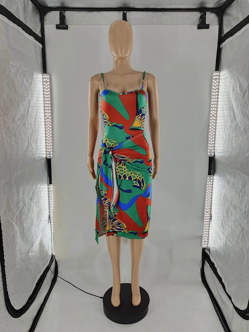 

Sexy Two Piece Bathing Suit Women Summer Vacation Outfits Spaghetti Strap Swimsuit Bodysuit Cover Up Beach Matching Sets