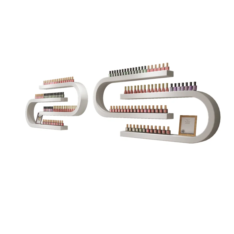 

New iron nail polish plastic shelf display rack nail salon cosmetics wall U-shaped shelf wall hanging