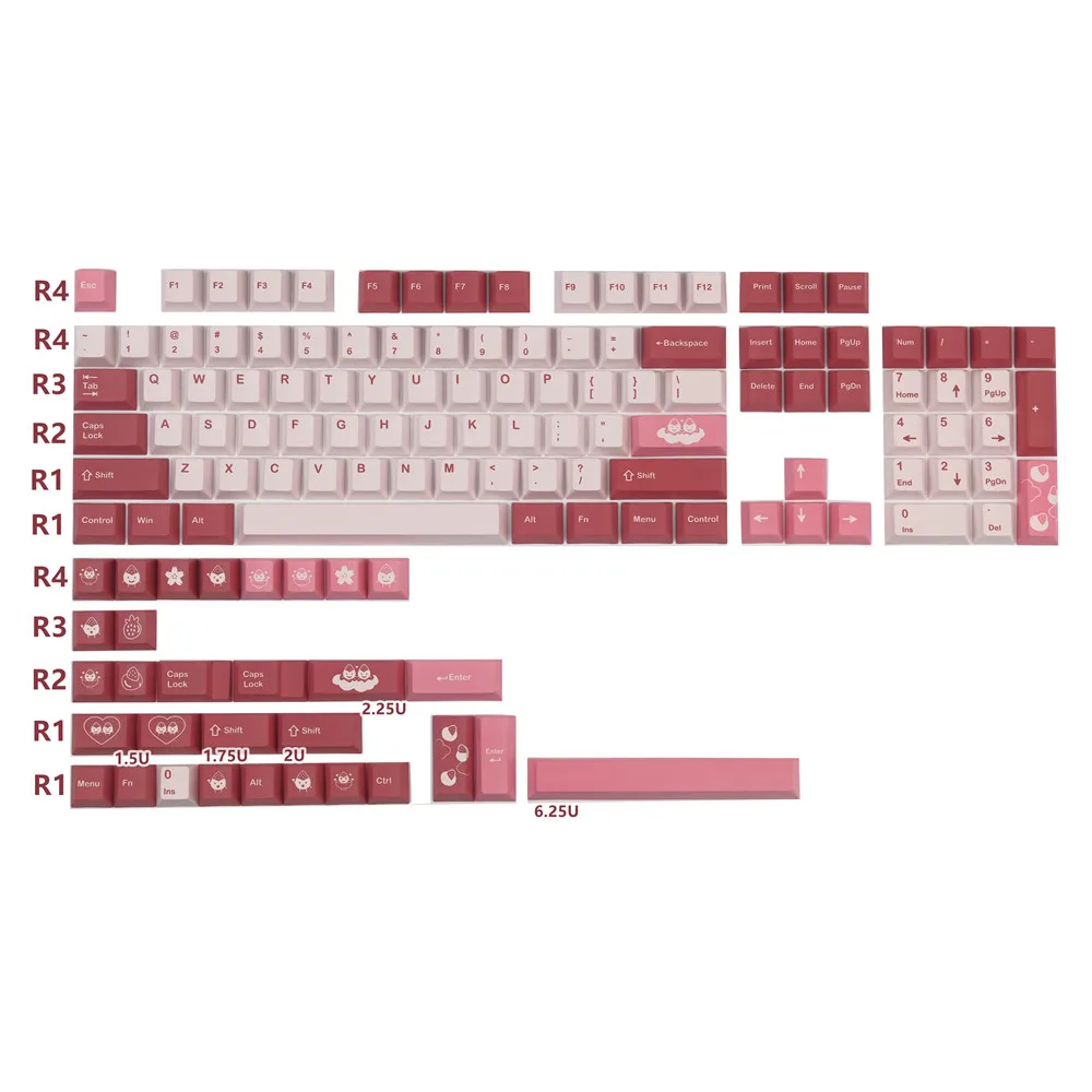Mechanical Keyboard Daifuku GMK Keycaps Cherry Profile Key Caps 140 keys-set keycap With 2U 1.75U Shift GK61 GK64 980