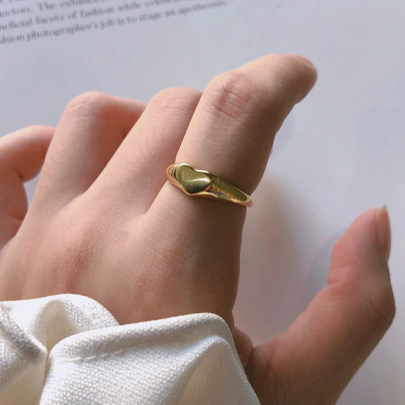 Женские серебряные кольца Peri'sBox с разными линиями в виде сердца