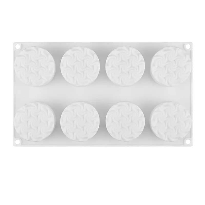 Silicone 8 Even Spiral Flower White Mousse Cake Mold DIY Baking French Dessert Candy Bar Cupcake Chocolate Molds | Дом и сад