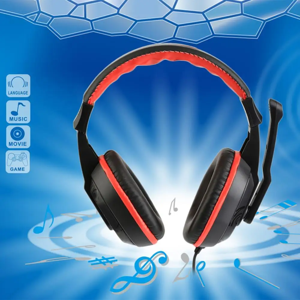 

Fashion Gaming Music Headset Stereo Earphone Wired Computer Headphone with Mic
