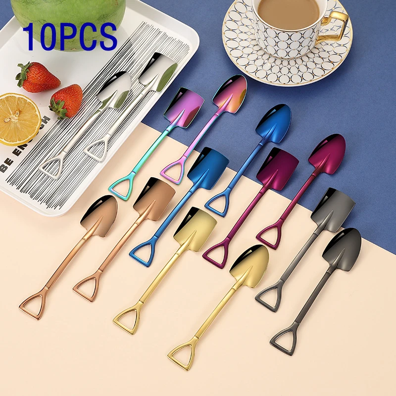 10 шт. в наборе милые десертные ложки Мини Кофейные ложка Лопатка Форма Ретро