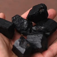 natural mineral specimen black tourmaline gravel rough irregular crystal stone healing jet stone collection eliminate magnetism