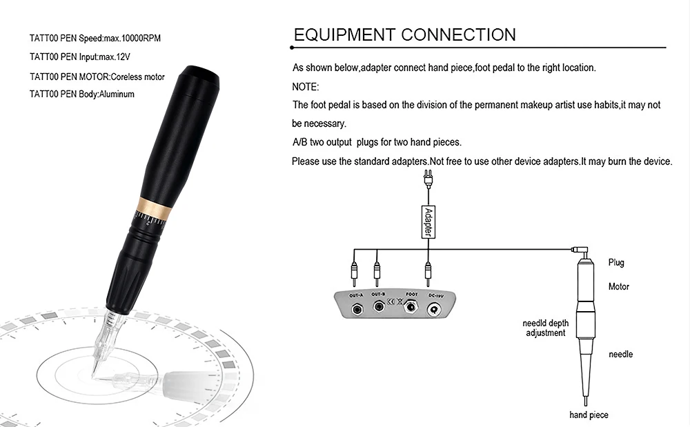 

Digital Permanent Makeup Power Supply With Clip Cord LCD Touch Screen Tattoo power box For Permanent Makeup machine