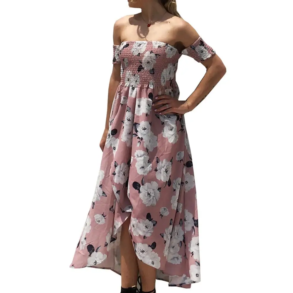 

summer dress women women clothes bohemian dress womens clothing Europe and America Sexy Off-shoulder wrap dress Chiffon Beach