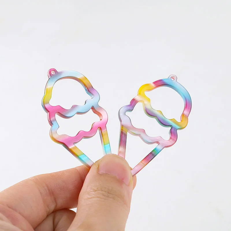 Новое поступление 30 шт./лот подвески в форме мороженого из акрила/уксусной