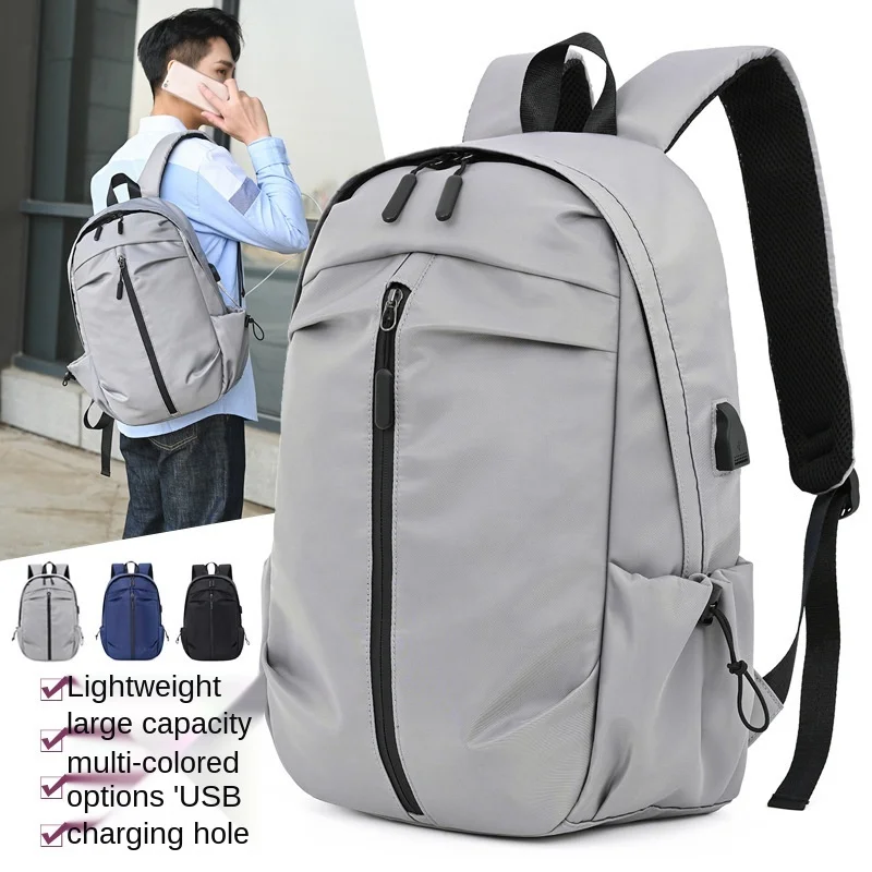 

New Large Capacity Backpack Travel School Book Bag Laptop Backpack USB Interface Square Bags for Women/men Business Casual