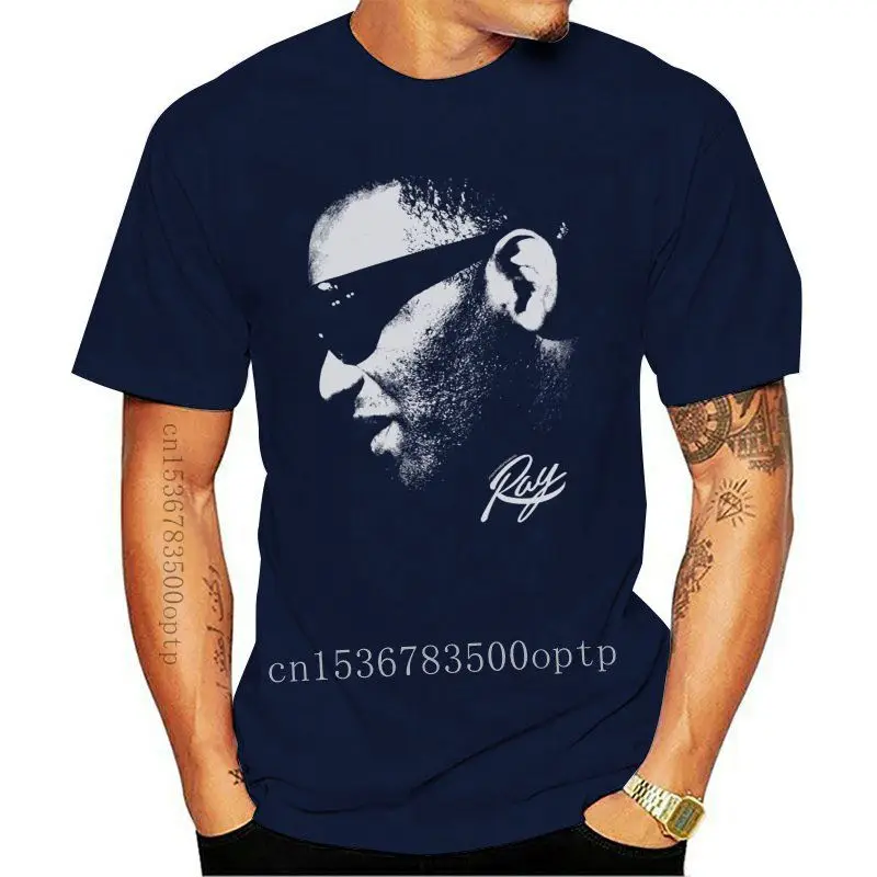 

Мужская футболка с принтом 2020, хлопковая футболка с коротким рукавом, Мужская футболка с принтом Ray Charles Blue Ray, Мужская футболка стандартного ...