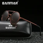 Очки солнцезащитные BANMAR круглые для мужчин и женщин UV-400, роскошные брендовые винтажные солнечные очки в стиле ретро, черные