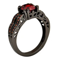 red ring women jewelry natural austrian crystal rings brass plated