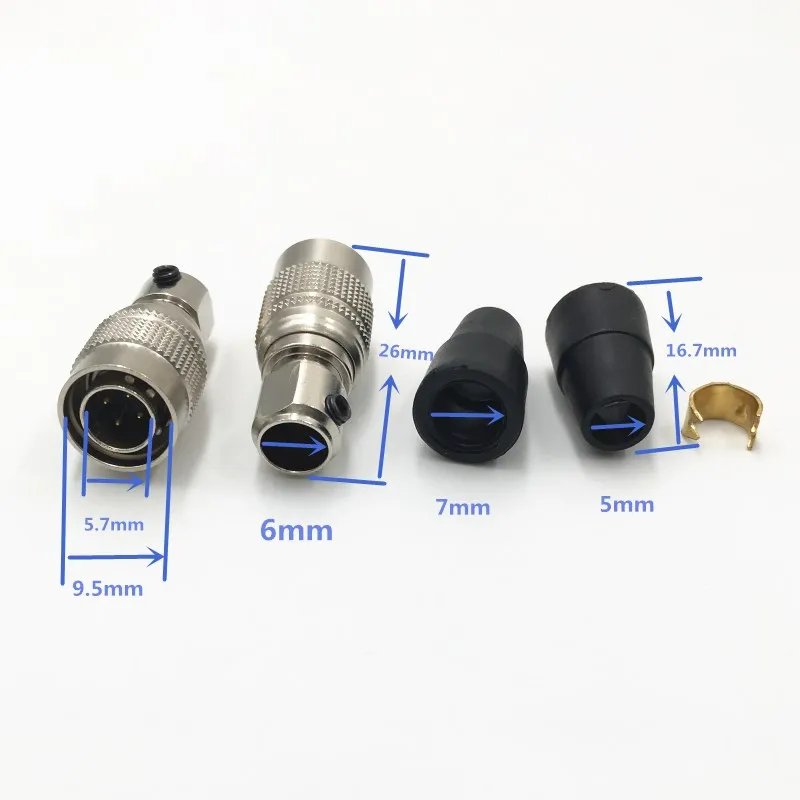 1 шт. HiFi 4-контактный штекер из металлического сплава для наушников аудиоразъем